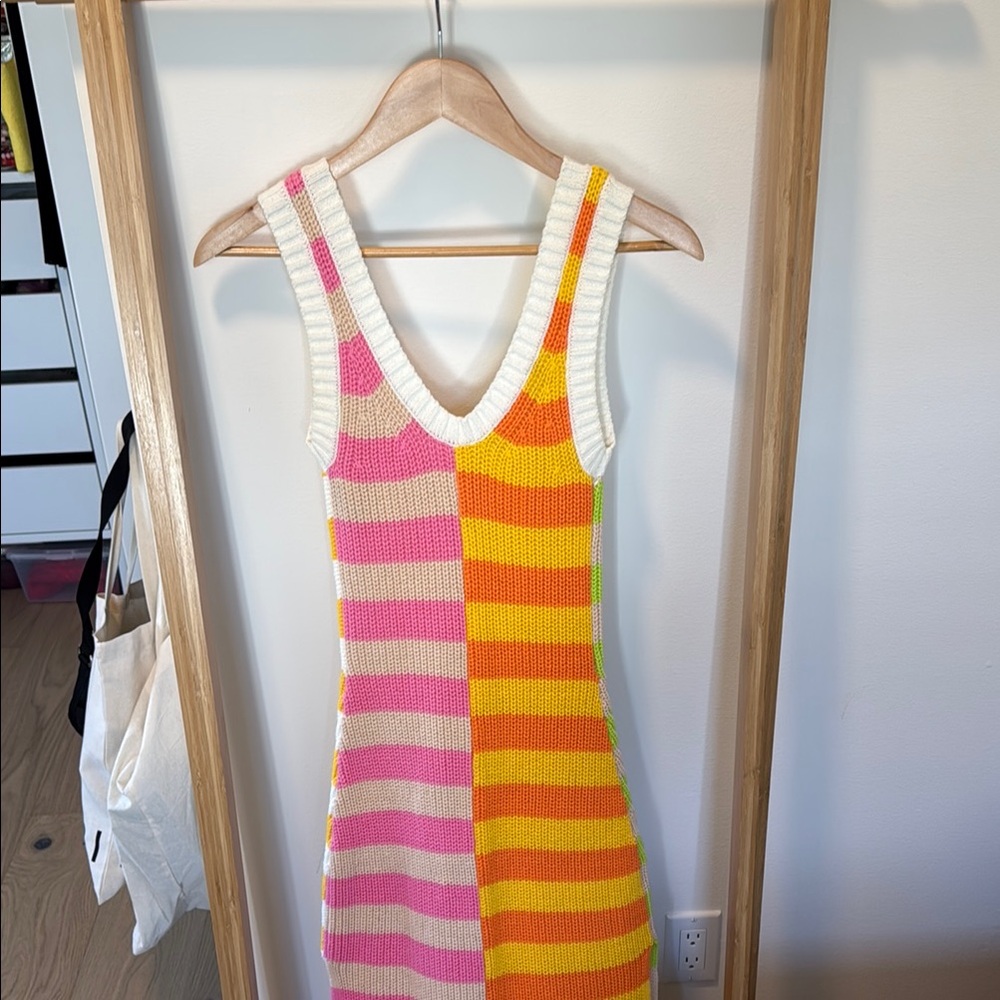 STAUD Colorful Striped Maxi Dress